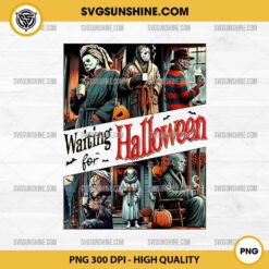 Waiting for Halloween PNG, Horror Movie Characters Drink Coffee PNG