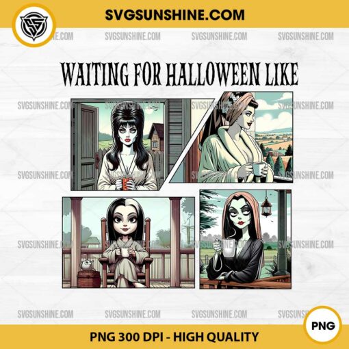 Waiting for Halloween Like PNG, Horror Girls Drink Coffee PNG