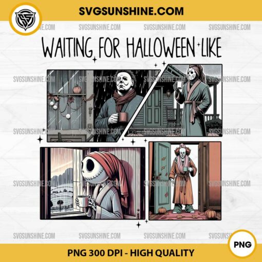 Horror Characters Waiting for Halloween Like PNG File