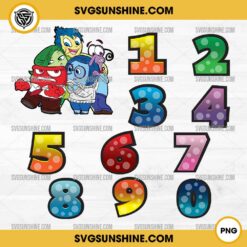 Inside Out 2 Customized Numbers PNG, Inside Out 2 Numbers PNG, Inside Out 0 1 2 3 4 5 6 7 8 9 PNG File Vector