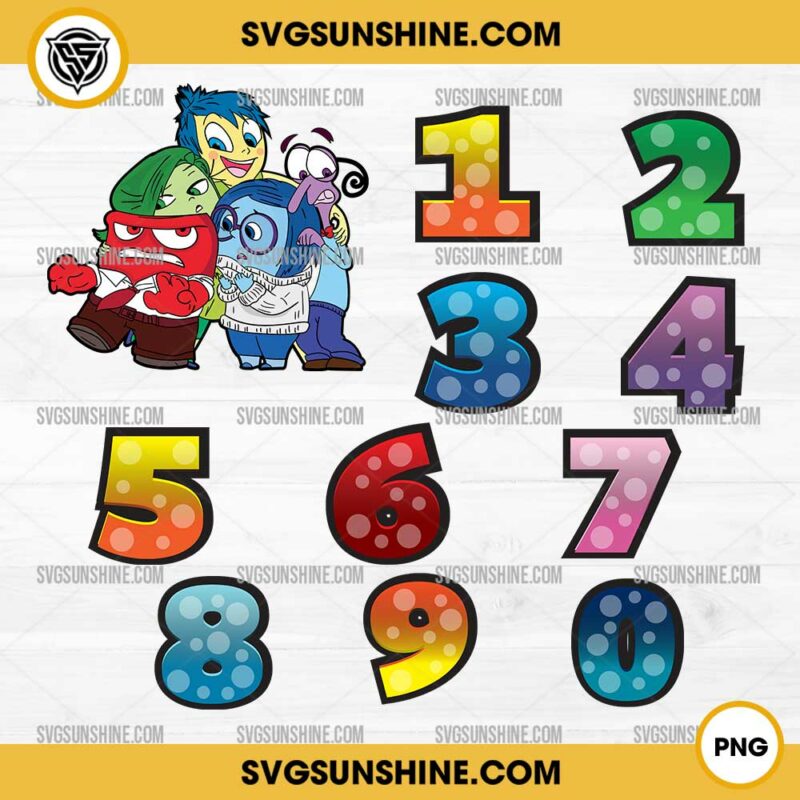 Inside Out 2 Customized Numbers PNG, Inside Out 2 Numbers PNG, Inside ...