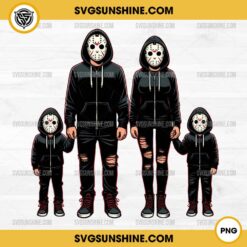 Jason Voorhees And Dad Mom Png, Jason Voorhees Family Png, Family Halloween Png Sublimation