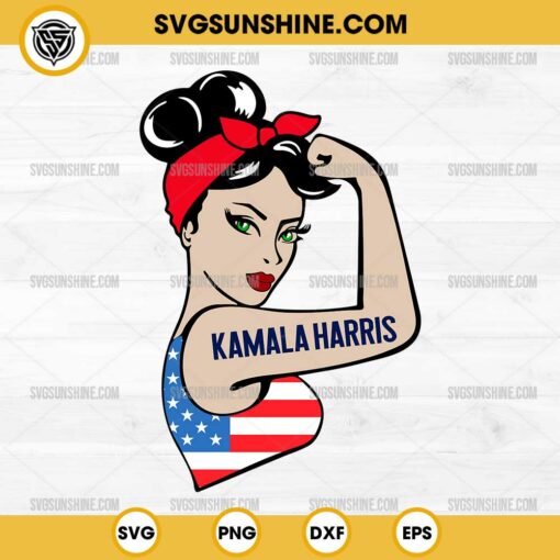 Kamala Harris Rosie the Riveter Strong Woman SVG, Kamala Harris SVG, 2024 President America Election SVG