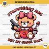 Cute Bear Strawberry Jams But My Glock Don't PNG, Funny Bear Strawberry Jam and gun PNG