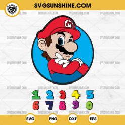 Super Mario Numbers SVG, Mario Bros Customized Numbers SVG, Mario Birthday Numbers SVG