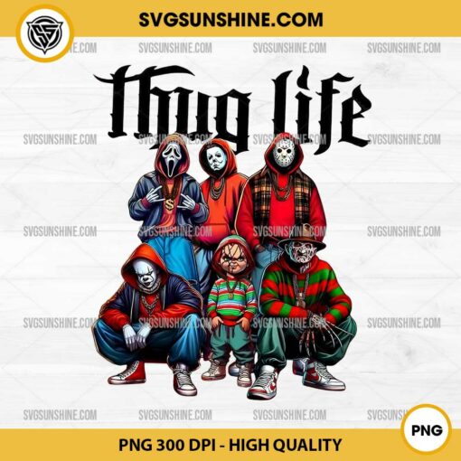 Thug Life Horror Movie PNG, Horror Characters Halloween Thug Life PNG Digital Download