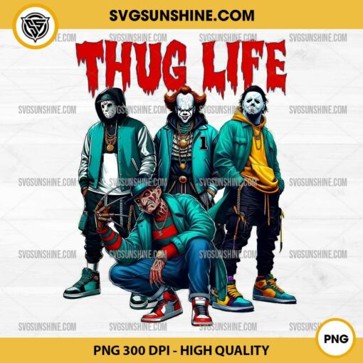 Thug Life Horror Characters Halloween PNG Sublimation Designs