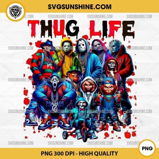 Horror Thug Life PNG File, Thug Life Horror Movie PNG, Characters Halloween PNG Sublimation Designs