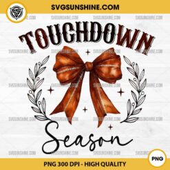 Touchdown Season PNG- Football Bow PNG, Football Coquette Bow PNG