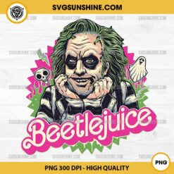 Beetlejuice Barbie PNG File, Pink Beetlejuice PNG, Barbie Horror Halloween PNG