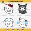 Bundle Hello Kitty Friends Halloween SVG, Boo Ghost Sanrio Characters SVG, Ghost Hello Kitty SVG, Ghost Kuromi SVG