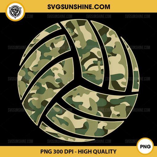 Camo Volleyball PNG, Green Camouflage Volleyball PNG