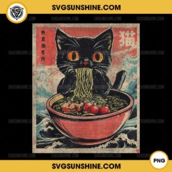 Cat Ramen Noodle Japanese PNG, Funny Kawaii Cat Anime PNG File