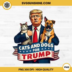 Cats and Dogs for Trump 2024 PNG, Dog Cat Trump PNG, Trump Debate PNG