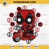 Chibi Deadpool on a Vespa SVG PNG File