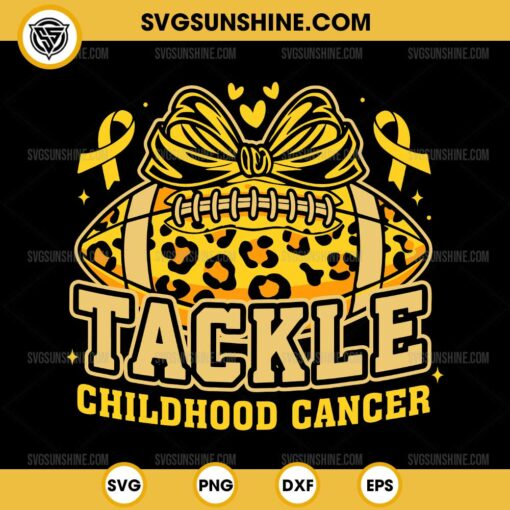 Tackle Childhood Cancer SVG, Leopard Ball SVG, Childhood Cancer Awareness SVG