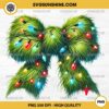 Grinch Bow PNG, Grinch Christmas Lights Bow PNG, Coquette Bow Christmas PNG