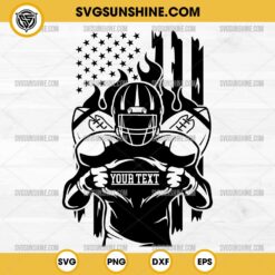 Customized Football Player American Flag SVG, Custom Football Player SVG