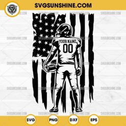 Custom Football Player SVG, Customized Football Player American Flag SVG, Football Name SVG