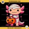 Cute Axolotl Mummy Halloween PNG, Axolotl Pumpkin Halloween PNG