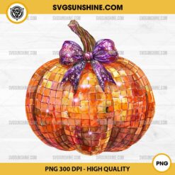 Disco Pumpkin PNG File, Fall Glitter Coquette Pumpkin PNG, Autumn PNG