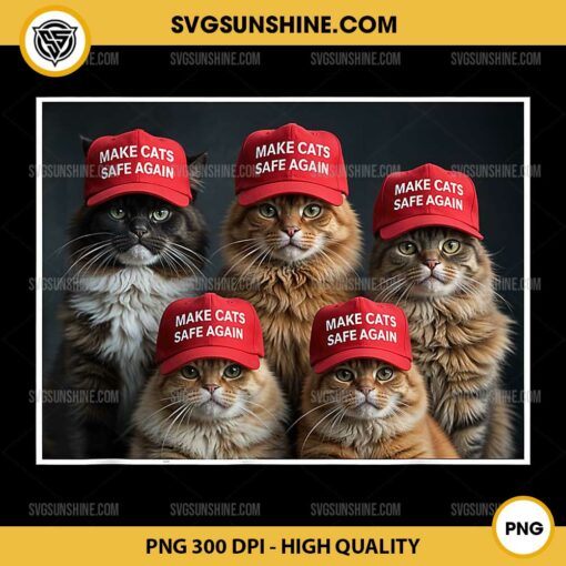 Trump Make Cats Safe Again PNG, Cats Red Hat 2024 Debate PNG, Funny Cat Trump 2024 PNG