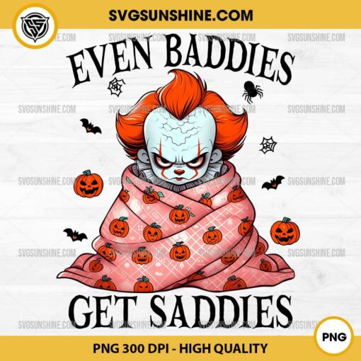 The Clown Pennywise Even Baddies Get Saddies PNG, Pennywise It Horror Movie PNG File