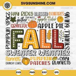 Fall SVG PNG, Its Fall Yall SVG, Sweater Weather SVG, Fall Autumn Thanksgiving Pumpkin SVG