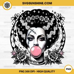 Bride of Frankenstein Bubble Gum Halloween PNG, Frankenstein Bride PNG File