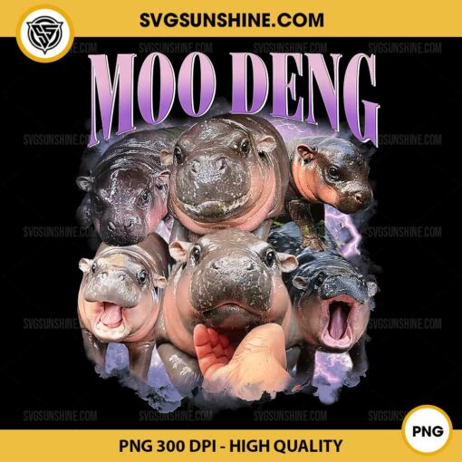 Moo Deng PNG, Baby Pygmy Hippo PNG Sublimation Designs