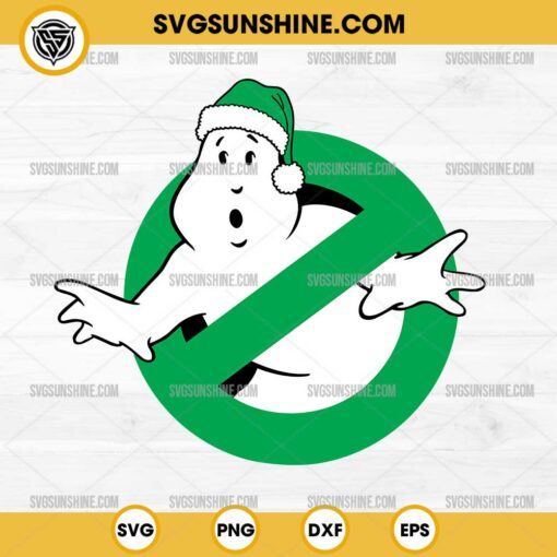 Ghostbusters Christmas SVG, Green Ghostbusters Santa Hat SVG