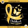 Gold Ribbon PNG, Childhood Cancer PNG, Butterfly Childhood Cancer Awareness PNG