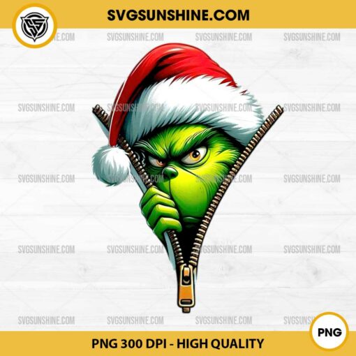 Grinch Zipper PNG, Grinch Face PNG, Grinch Ew People PNG