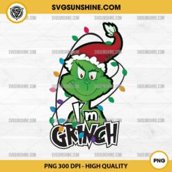 I'm Grinch PNG, Grinch Christmas Light PNG File