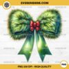 Green Bow Christmas PNG, Grinch Coquette Bow PNG File