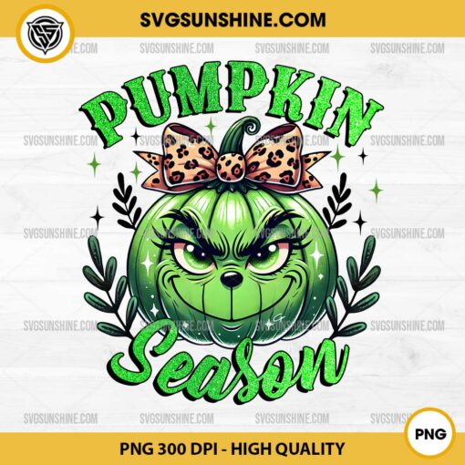 Grinch Pumpkin Season PNG, Christmas Grinch Pumpkin Coquette Bow PNG