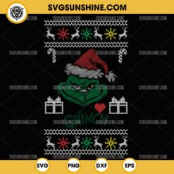 Grinch Ugly Christmas Sweater SVG Cut File