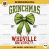 Grinchmas Est 1975 Whoville University PNG, Christmas Green Coquette Bow PNG