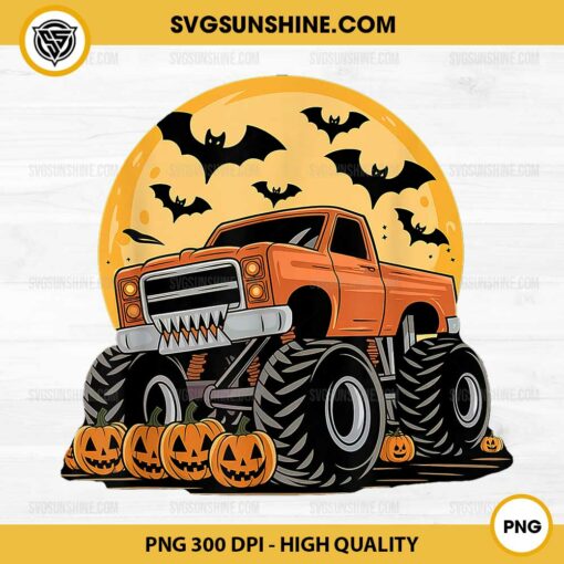 Halloween Monster Truck PNG File, Monster Truck Pumpkin Halloween PNG