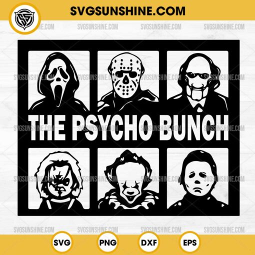 Halloween The Psycho Bunch SVG, Halloween Friends SVG, Halloween Horror Movie Characters SVG