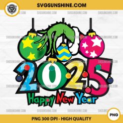 Happy New Year 2025 PNG, Grinch Christmas And Happy New Year PNG File