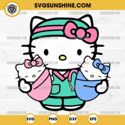 Hello Kitty Doctor Labor and Delivery Maternity SVG, Kitty Baby Nurse RN Medical SVG, Hello Kitty Obstetric Nurse SVG