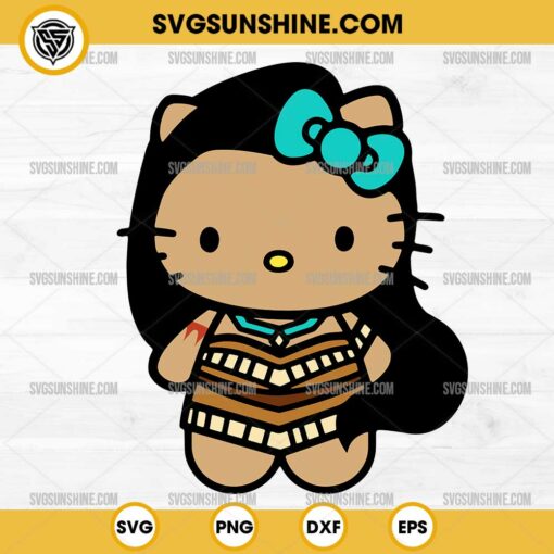 Hello Kitty Pocahontas SVG, Disney Princess Hello Kitty SVG