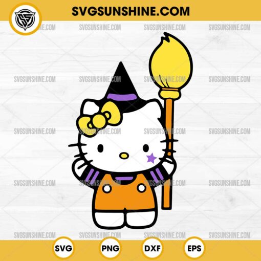 Hello Kitty Witch Halloween SVG PNG Cut File