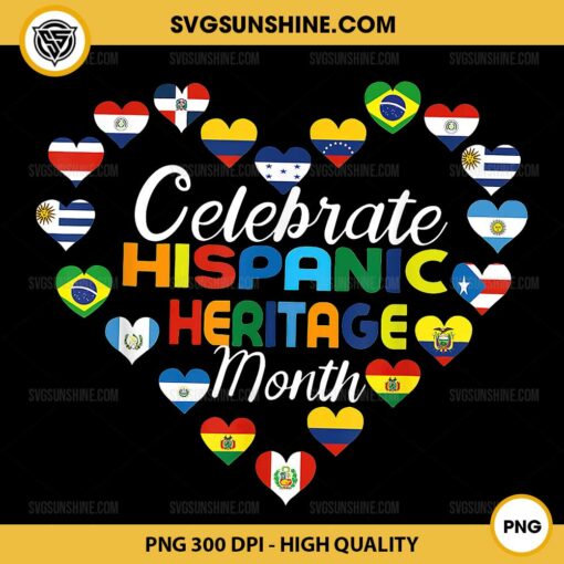 Celebrate Hispanic Heritage Month PNG, Hispanic Countries Flags PNG File