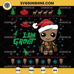 I Am Groot Ugly Christmas Sweater SVG, Groot Marvel Christmas SVG