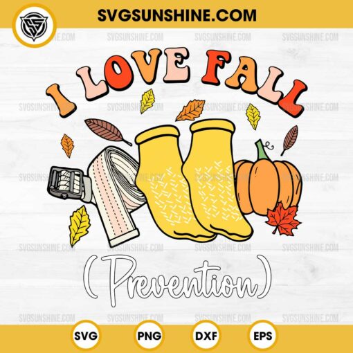 I Love Fall Prevention SVG, Autumn Nurse SVG, Fall Physical Therapy Pumpkin Halloween SVG