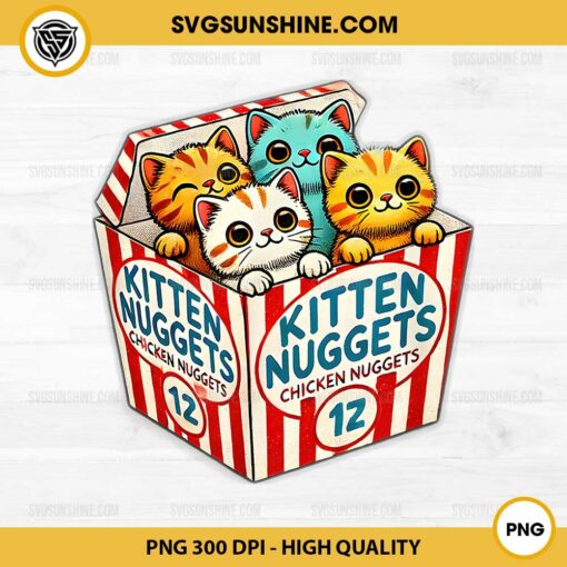 Kitten Nuggets Food Pun Cat Lover PNG, Chicken Nuggets PNG File