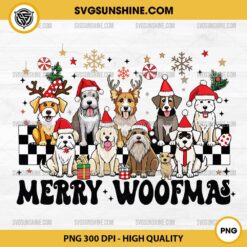 Merry Woofmas PNG, Dog Christmas PNG, Christmas Dog Santa Hat PNG Digital Download