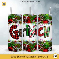 Christmas Grinch Skinny Tumbler Design PNG